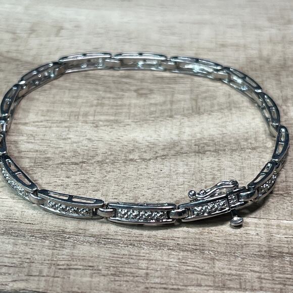 Banter Piercing Pagoda STERLING SILVER 925 Tennis Bracelet Linked Panel No Stone - Picture 2 of 10